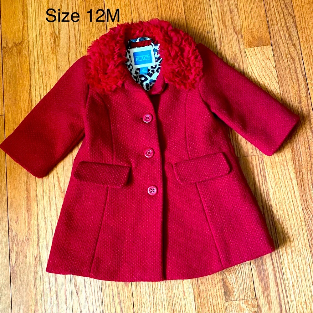 Childrens Place Red Dress Coat 12M